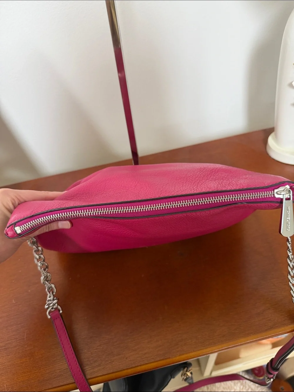 Michael Kors Women’s Pebbled Leather Crossbody Bag - Fuchsia